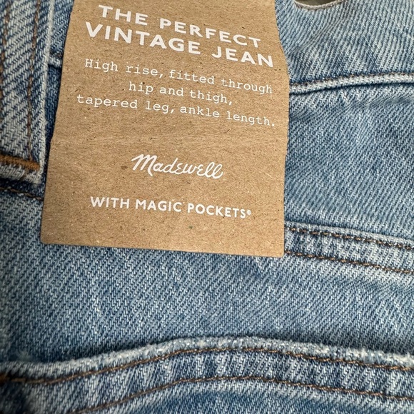 Madewell High Rise Light Wash Distressed Jeans - Picture 6 of 9